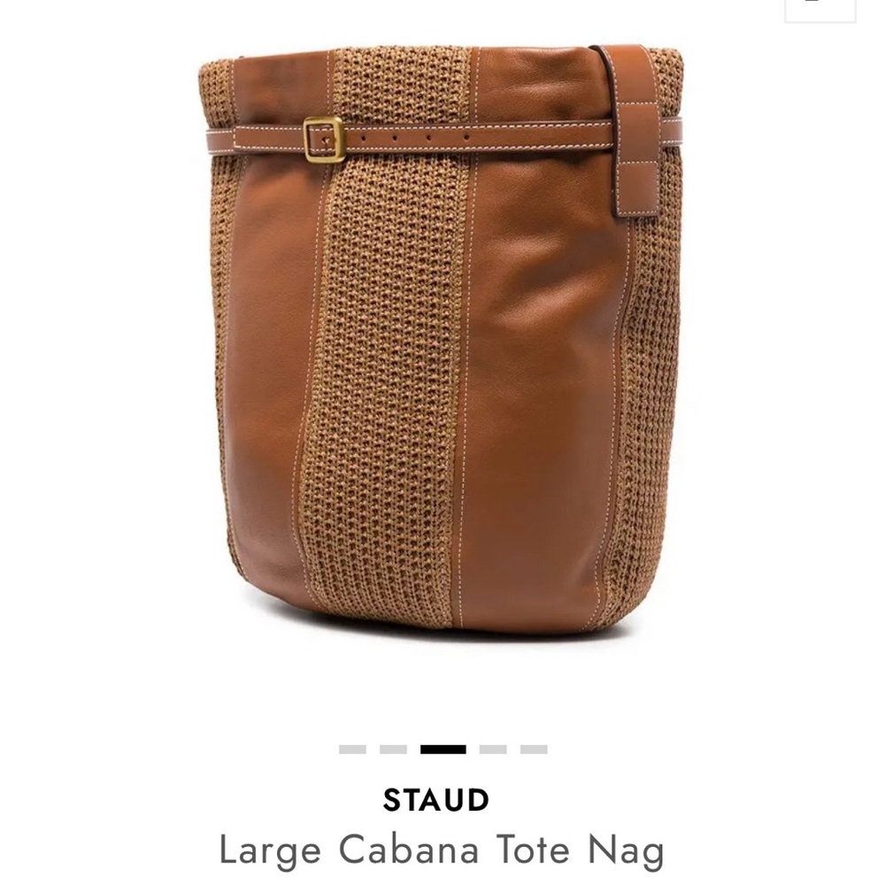 STAUD Tan and Brown Cabana Tote Bag - Picture 8 of 11